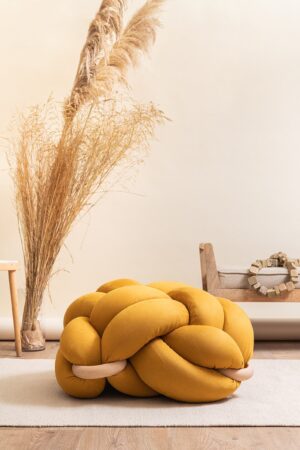 Luxurious Vegan Suede Desert Knot Floor Cushion Elevate Your Home with a Modern Oasis