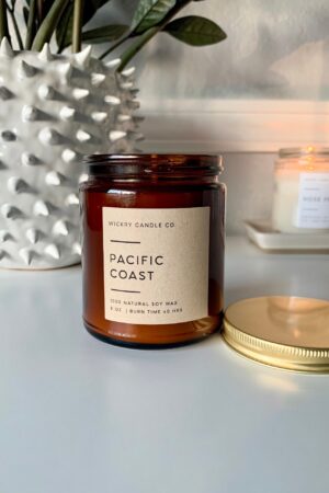 Pacific Coast Serenity Handcrafted Amber Candle in Eco-Friendly Jar