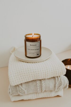 Aromatic Escape Clove and Sandalwood Wood Wick Candle for a Serene Ambiance