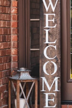 Rustic Vertical Welcome Sign Elevate Your Entryway with Timeless Charm