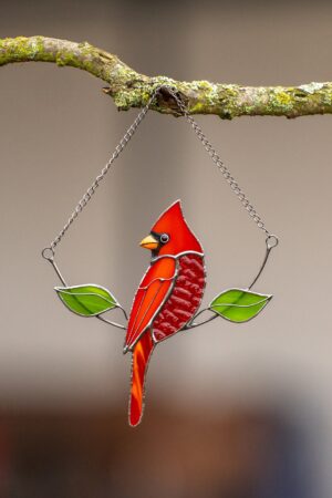 Stained Glass Cardinal A Cherished Remembrance for Loved Ones