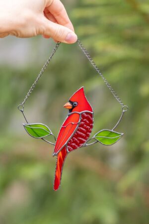 Stained Glass Cardinal A Cherished Remembrance for Loved Ones