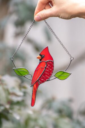 Stained Glass Cardinal A Cherished Remembrance for Loved Ones