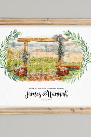 Personalized Watercolor Masterpiece Capture the Essence of Your Special Venue