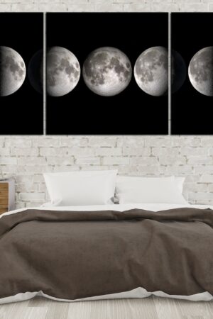 Celestial Tapestry Moon Phase Canvas Art for Lunar-Inspired Home Decor