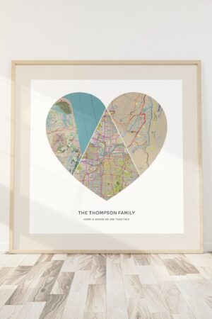 Personalized Heart Map Canvas Capture Your Cherished Memories in a Unique Artwork