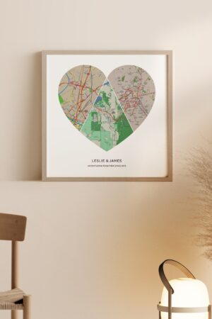 Personalized Heart Map Canvas Capture Your Cherished Memories in a Unique Artwork