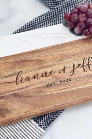 Personalized Marble Wood Cutting Board The Perfect Gift for Any Occasion