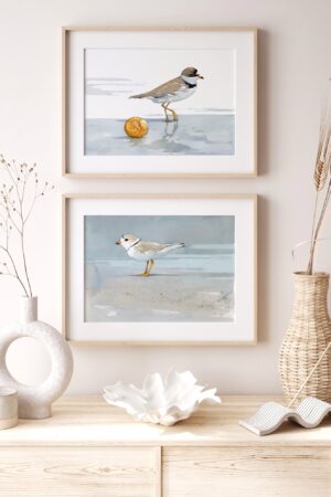 Coastal Serenity Piping Plover Beach Art Print for Tranquil Seashore Decor