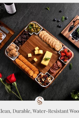 Acacia Multisectional Cheese Board and Knife Set The Ultimate Culinary Canvas for Your Next Gathering