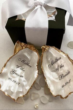 Personalized Oyster Shell Ring Dish A Timeless Treasure for the Mother of the Bride