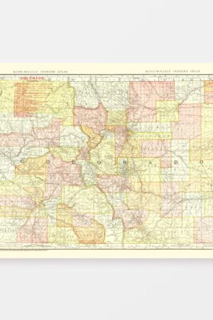 Colorado Map 1908 Vintage Wall Art for History Buffs and Colorado Enthusiasts