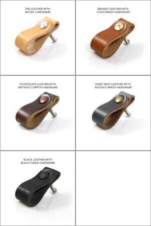 Rustic Leather Drawer Pulls Elevate Your Home Decor with American-Made Craftsmanship