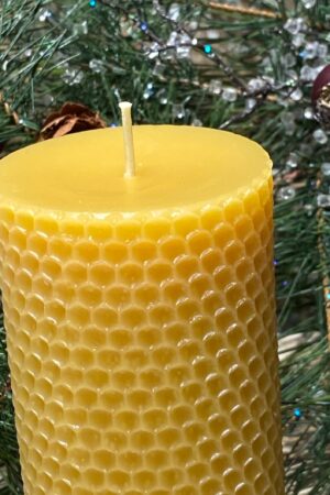 Honeycomb Haven Pure Beeswax Pillar Candle from the Heart of the Hive