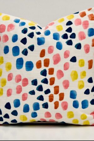 Maisy's Abstract Paint Dabs Throw Pillow A Vibrant Polka Dot Delight for a Colorful Home