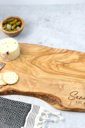 Personalized Olive Wood Charcuterie Board Rustic Elegance for Memorable Gatherings