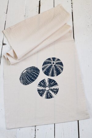 Organic Cotton Tea Towel Sea Urchin Print - Eco-Friendly Kitchen Decor, Perfect Hostess Gift