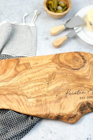 Personalized Olive Wood Charcuterie Board Rustic Elegance for Memorable Gatherings