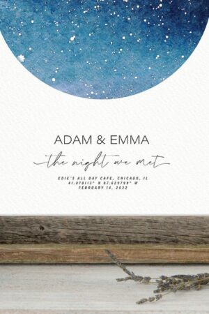 Personalized Star Map Print Capture the Night Sky of Your Special Moment