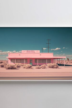 Roadside Remains #3 of 7 The Motel - Desert Landscape Art for Southwestern Decor, Vintage Retro Wall Art, Boho Eclectic