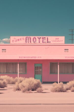 Roadside Remains #3 of 7 The Motel - Desert Landscape Art for Southwestern Decor, Vintage Retro Wall Art, Boho Eclectic