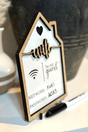 Personalized Mini Wooden Wi-Fi Password Sign Display Your Internet Credentials with Style