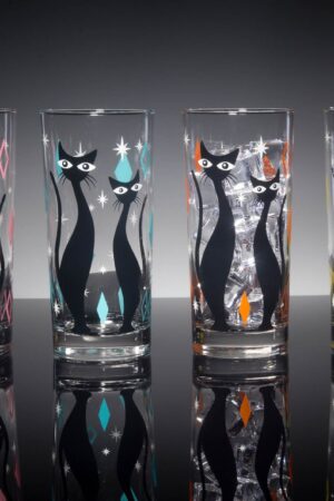 Atomic Cat Mid-Century Modern Cocktail Glasses for a Retro-Chic Bar