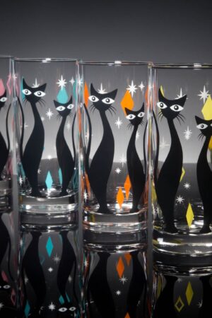 Atomic Cat Mid-Century Modern Cocktail Glasses for a Retro-Chic Bar