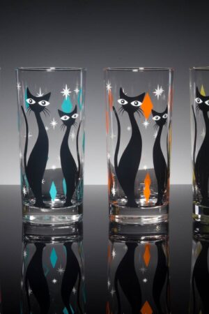 Atomic Cat Mid-Century Modern Cocktail Glasses for a Retro-Chic Bar