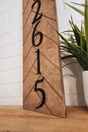 Modern Herringbone Address Sign Elevate Your Home's Curb Appeal with Style