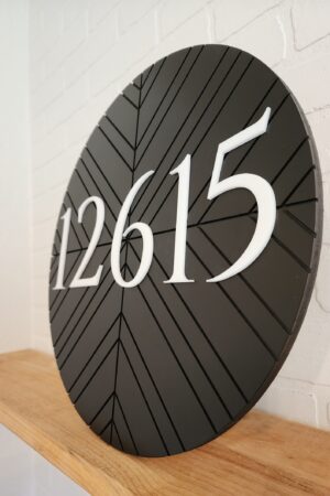 Modern Geometric Round Address Sign Elevate Your Home's Curb Appeal with Style