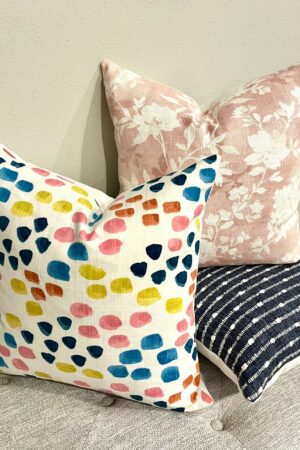 Maisy's Abstract Paint Dabs Throw Pillow A Vibrant Polka Dot Delight for a Colorful Home