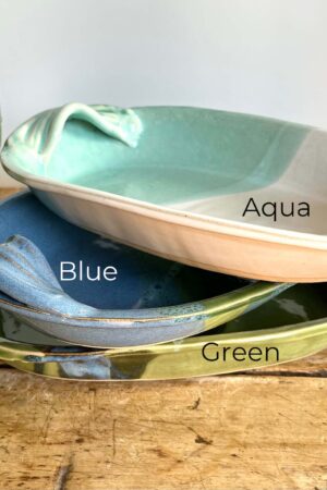 Handmade Green Ceramic Party Platter A Versatile Addition to Your Home and Gatherings