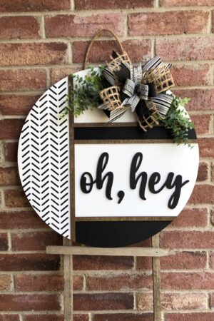 Herringbone Welcome Door Hanger Greet Guests with Rustic Charm