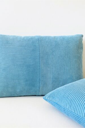 Cozy Blue Corduroy Lumbar Pillow Cover Scandinavian Charm for Your Home