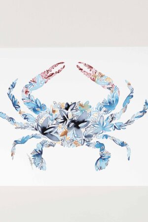 Coastal Charm Blue Crab Watercolor Print for Beachy Vibes and Ocean Lovers