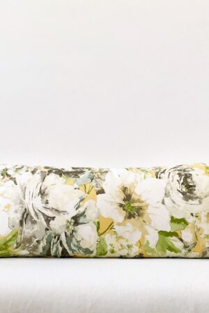 Golden Hour Glow Illuminate Your Space with Our Yellow Floral Lumbar Pillow