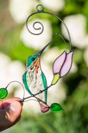 Captivating Hummingbird Stained Glass Suncatchers A Symphony of Light and Color for Your Home