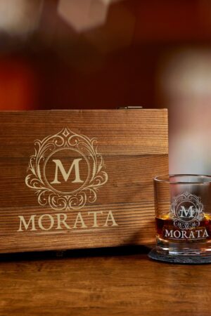 Personalized Whiskey Glasses Wood Box Set Engraved Bourbon Gifts for Special Occasions