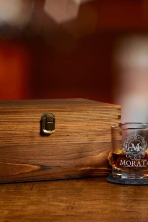 Personalized Whiskey Glasses Wood Box Set Engraved Bourbon Gifts for Special Occasions