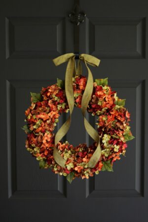 Autumnal Embrace Hydrangea Wreath for a Cozy Fall Welcome