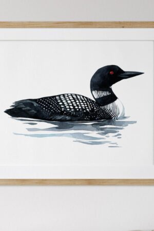 Loon Art Print Tranquil Watercolor Serenity for Coastal and Lakehouse Ambiance