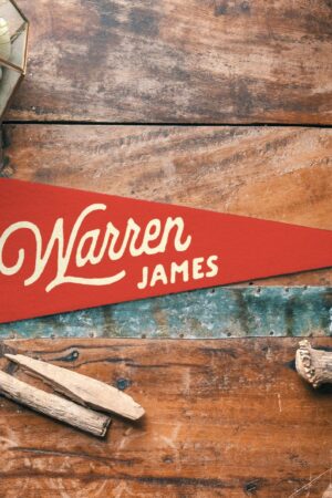 Personalized Heritage Name Sign Felt Pennant Embroidered Vintage Banner for Kids