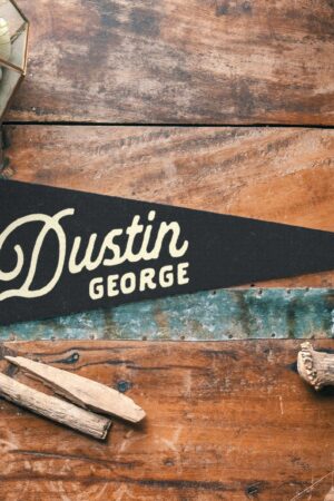 Personalized Heritage Name Sign Felt Pennant Embroidered Vintage Banner for Kids