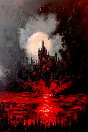 The Void of Darkness An Eerie Oil Painting for Gothic Home Decor