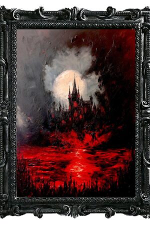 The Void of Darkness An Eerie Oil Painting for Gothic Home Decor