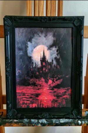 The Void of Darkness An Eerie Oil Painting for Gothic Home Decor