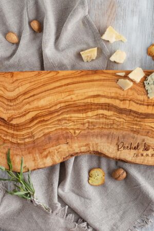 Personalized Olive Wood Charcuterie Board A Unique Anniversary Gift for Couples