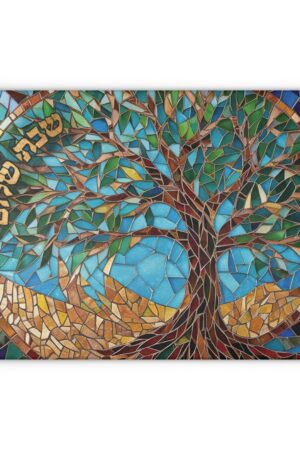 Exquisite Challah Board A Mosaic Masterpiece for Shabbat and Jewish Celebrations