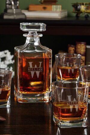 Personalized Bourbon Decanter Set Elevate Your Spirits with Engraved Decanter and Glasses